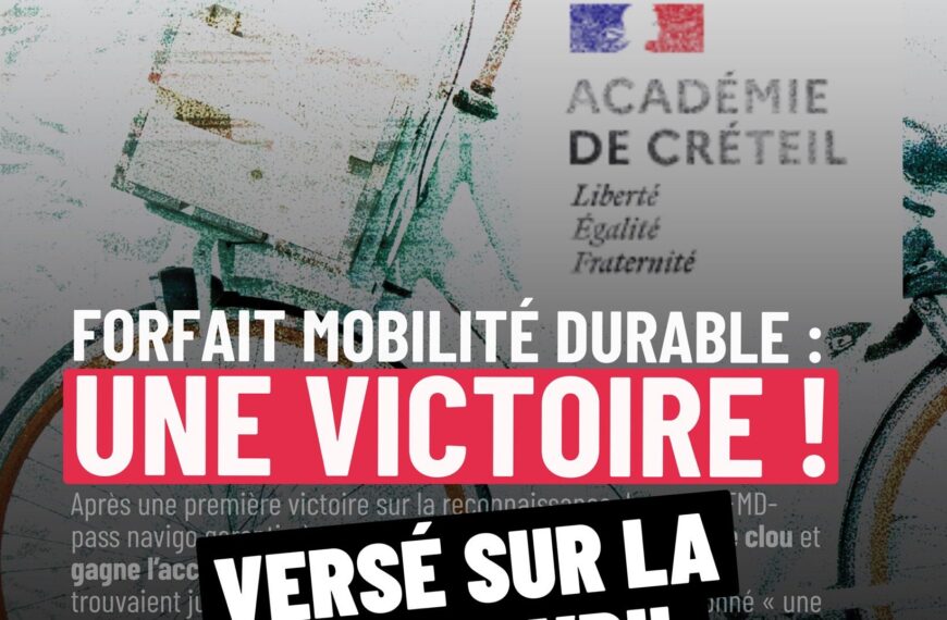 Forfait mobilité Durable : après la victoire CGT, mise en paiement le 28 avril