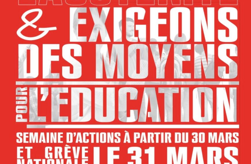 31 mars : toute la CGT mobilisée derrière l’éducation en grève