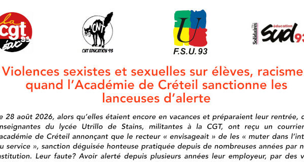 Violences sexistes et sexuelles sur élèves, racisme : quand l’Académie…