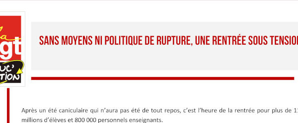 Sans moyens ni politique de rupture, une rentrée sous tension