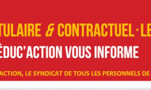 Informations aux personnels administratifs et ITRF : Néo-titulaires et contractuels