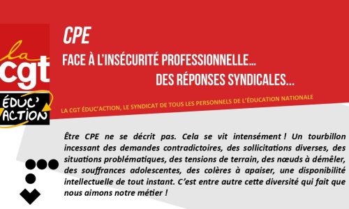 CPE : face à l&rsquo;insécurité professionnelle, des réponses syndicales
