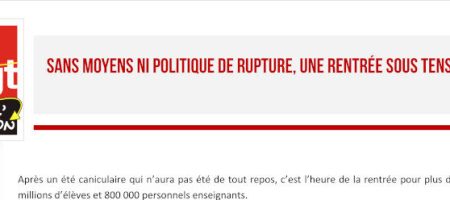Sans moyens ni politique de rupture, une rentrée sous tension