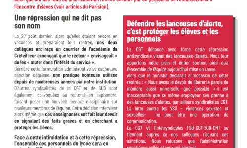 Violences sexistes et sexuelles sur élèves, racisme : quand l&rsquo;administration sanctionne les lanceuses d’alerte