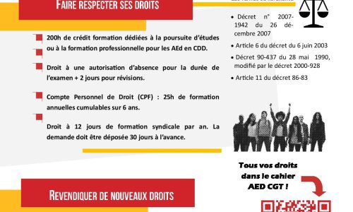 Fiche pratique AED : Le droit à la formation