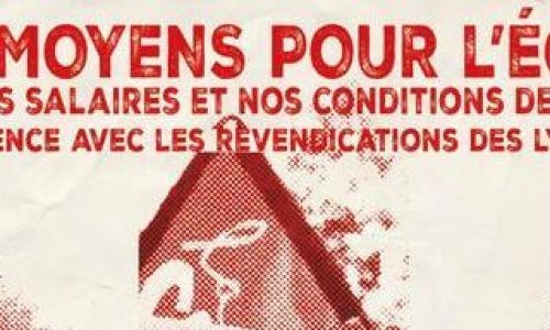 Pour les lycées, en grève le 13 octobre