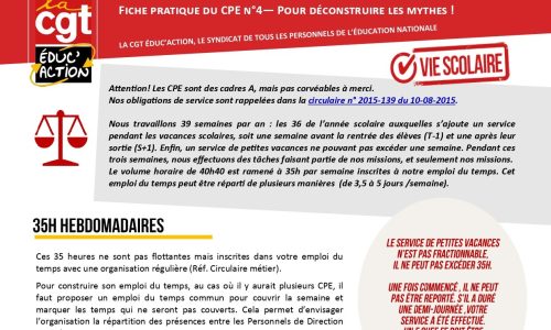CPE : Temps de travail