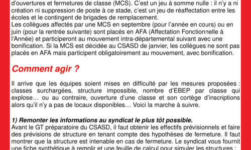  Mesures de Carte Scolaire Comment agir ?