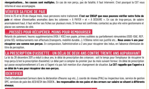 Trop-perçus : que faire ? La CGT fait le point
